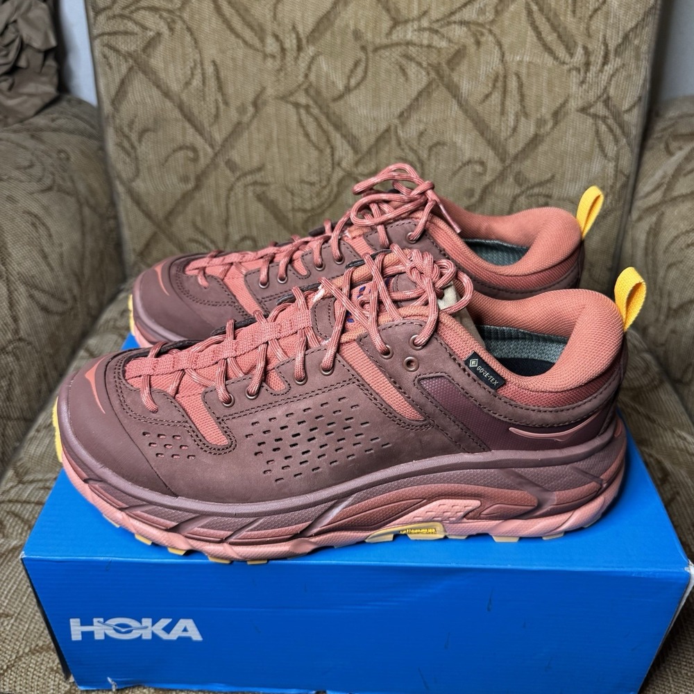 Hoka One One Tor Ultra Low‎ Gore-Tex Spice Hot Sauce 1130310 Mens 8.5 Womens 9.5